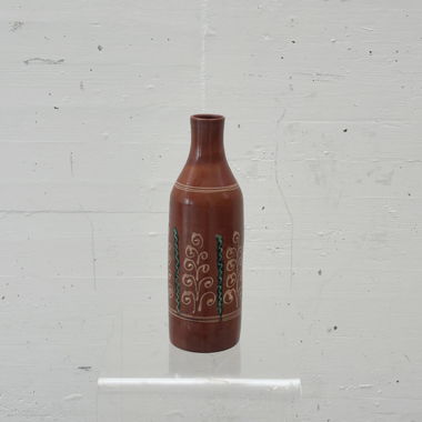 Vase en céramique avec décor floral, années 1960