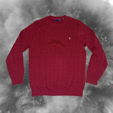 Roter GANT Zopfmuster-Pullover