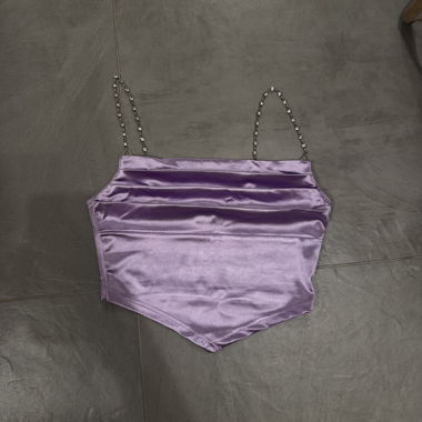Violet Satin Top