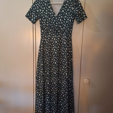 Dark Green Floral Dress