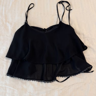 Top Camisole Nero a Strati