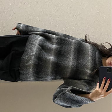 na-kd grey ombre knitted oversized sweater 