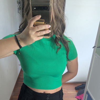 Zara neon grün Crop-top