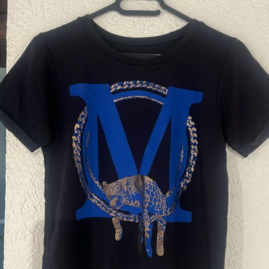 T-shirt nero con stampa blu Maje