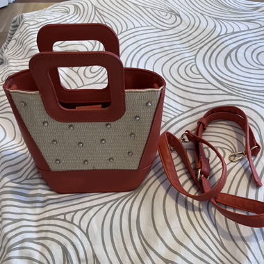 Sac à main beige&orange