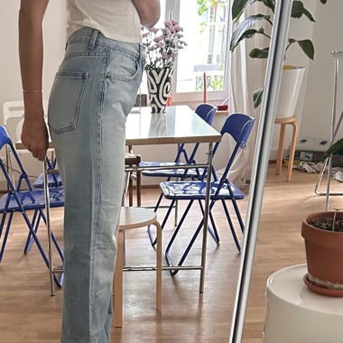 Jean taille haute bleu clair