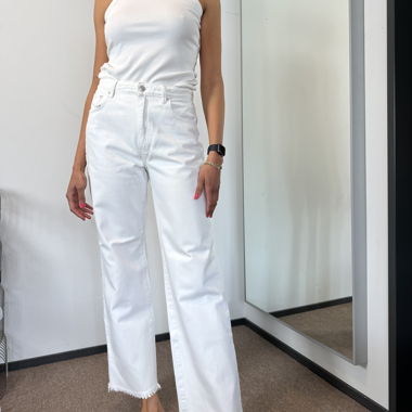 Stradivarius straight jeans white