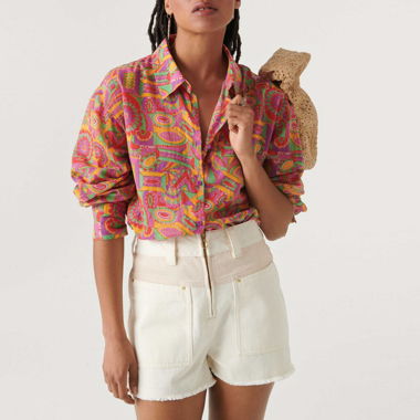 Colorful Printed Ba&Sh Shirt size 1