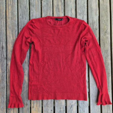 Mango Red Fine-Knit Sweater