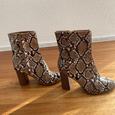 Snake-Print Schnürstiefeletten 38