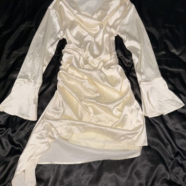 Vestito in raso Shein bianco/crema, taglia S