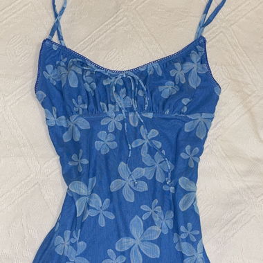 Blue chiffon flower dress, worn once