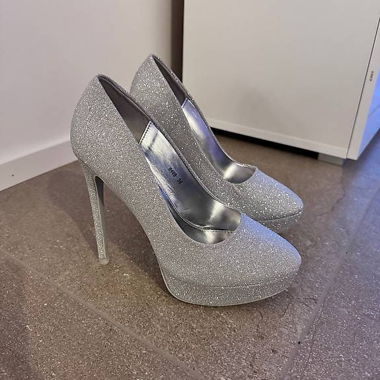 Tacchi argento glitter