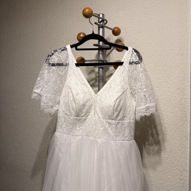 White Lace Tulle Dress