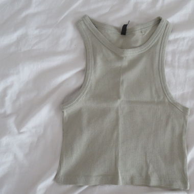 sage green crop top