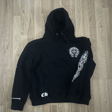 Felpa con cappuccio nera Chrome Hearts