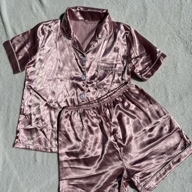 Set Satin-Schlafanzug Rosa