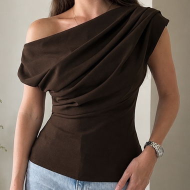 One-Shoulder Top braun