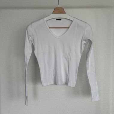 T-shirt à manches longues côtelé Brandy Melville – One Size