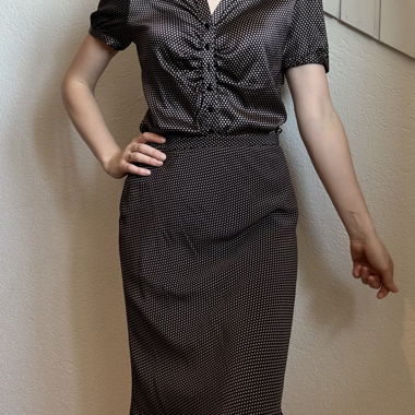 Set Caroll in seta T38 (M) camicetta & gonna