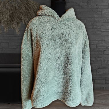 mintgrüner flauschi Hoodie