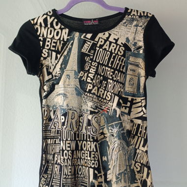 Graphic Grunge Paris Collage Baby Tee