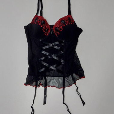 black and red corset top