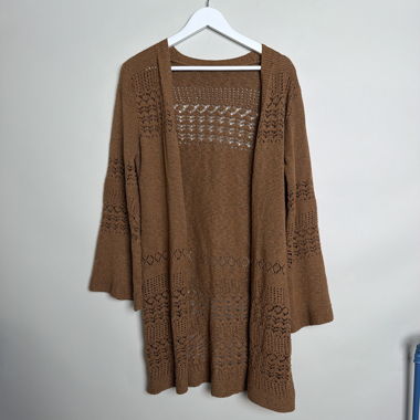 Cardigan in maglia marrone