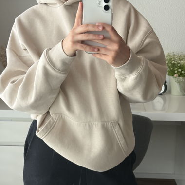 Hoodie beige à capuche
