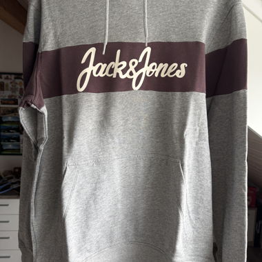 Felpa con cappuccio Jack & Jones grigia XL