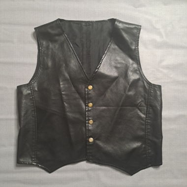 Black Leather Gilet