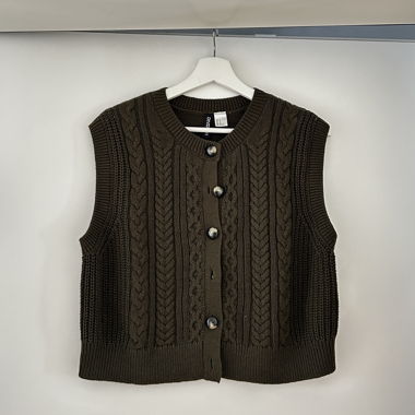Gilet en maille olive