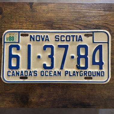Autoschild, Nova Scotia 61-37-84 - Kanada