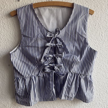 Handmade top with front ties