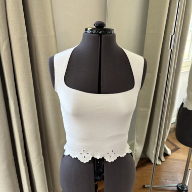 Top Zara Bianco Senza Maniche