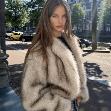 Damen Langarm flauschige Jacke