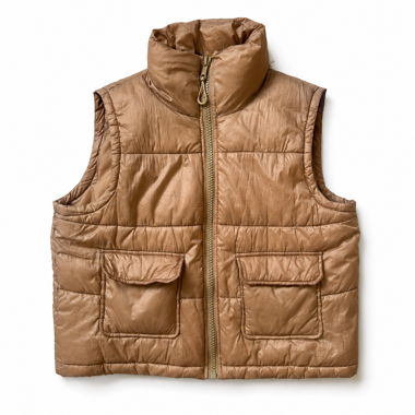 Beiger Puffer-Weste