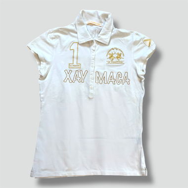 La Martina Xiamaca retro white poloshirt