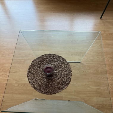 Glass coffee table