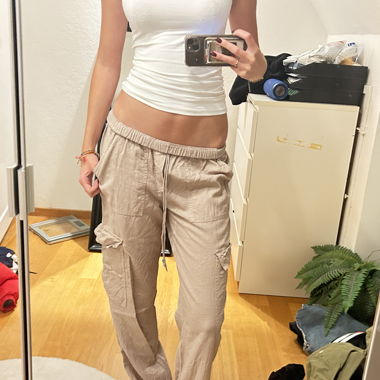 Cargo linen trousers
