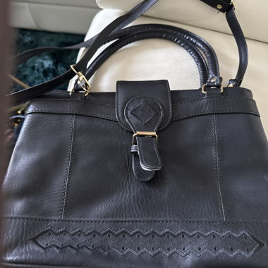 Black Handbag in Faux Leather