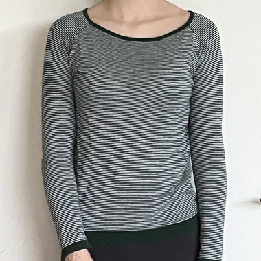dark green/white striped sweater
