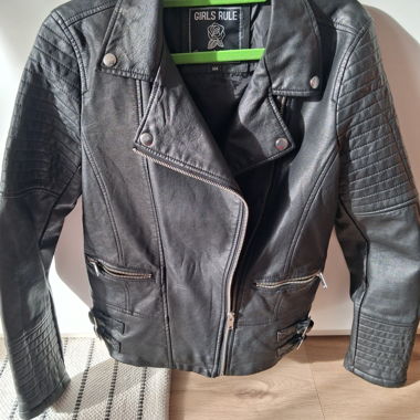 Schwarze Bikerjacke Girls Rule 164