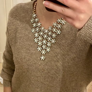 Collier fleurs turquoises