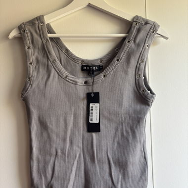 Graues Ribbed Tank Top