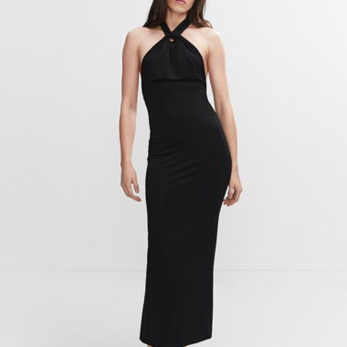 Robe de soirée noire Mango neuve avec étiquettes