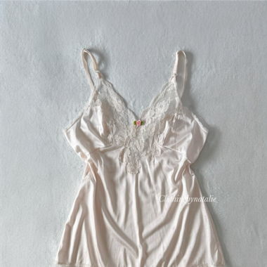 Vintage Pink Nylon Slip (S)