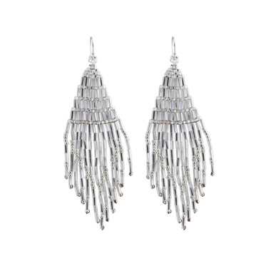Orecchini boho Cajoy - Perle argentate scintillanti