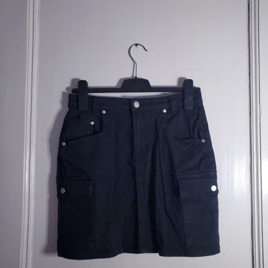 Jupe droite en jeans noir