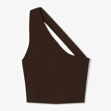 Croptop asymétrique marron